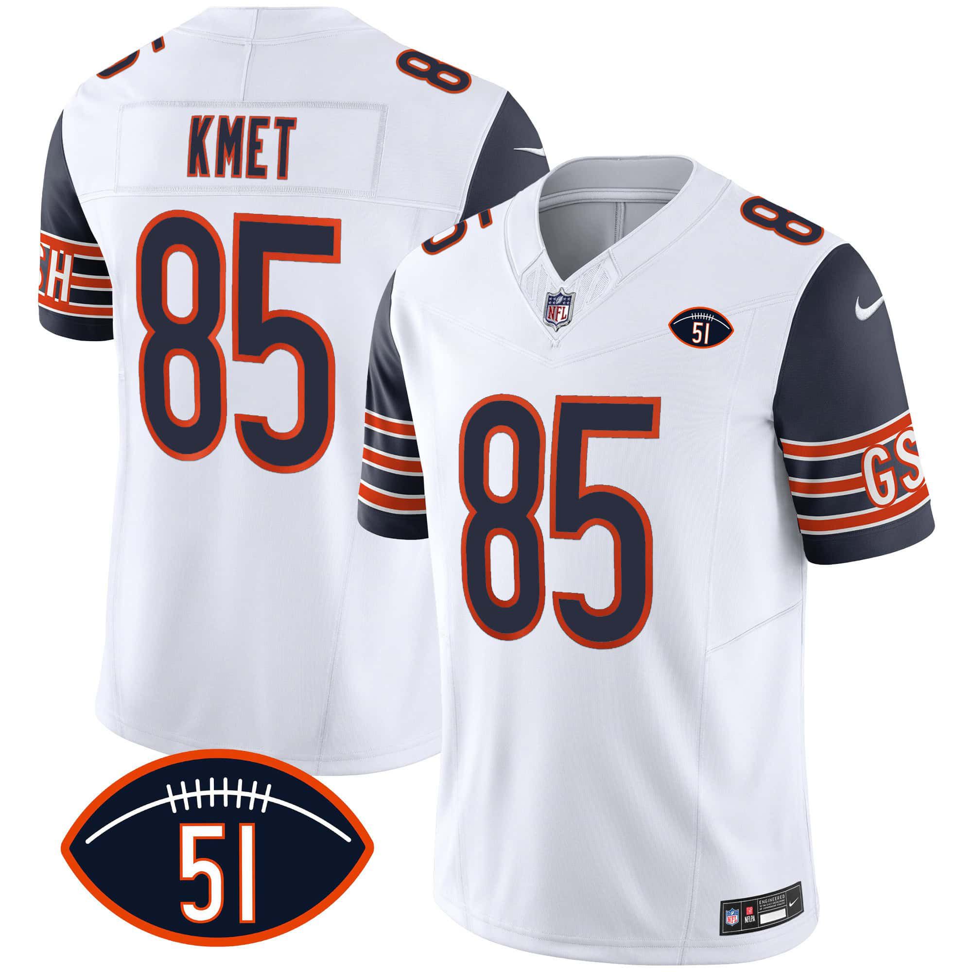 Men Chicago Bears #85 Kmet White 2024 Nike Patch GSH Vapor NFL Jersey style 1->indianapolis colts->NFL Jersey